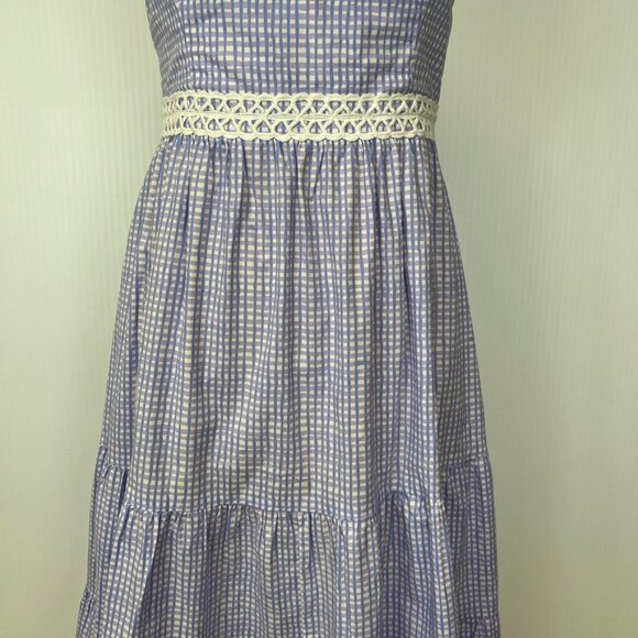 Lilly Pulitzer Dress Women 8 Olivet Stretch Midi Gingham Pocket Party Core Ni - Picture 3 of 16